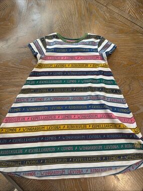 Mini Boden Harry Potter Striped Spellword Dress